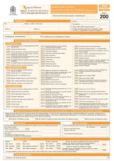 Modelo 200: первая страница бланка